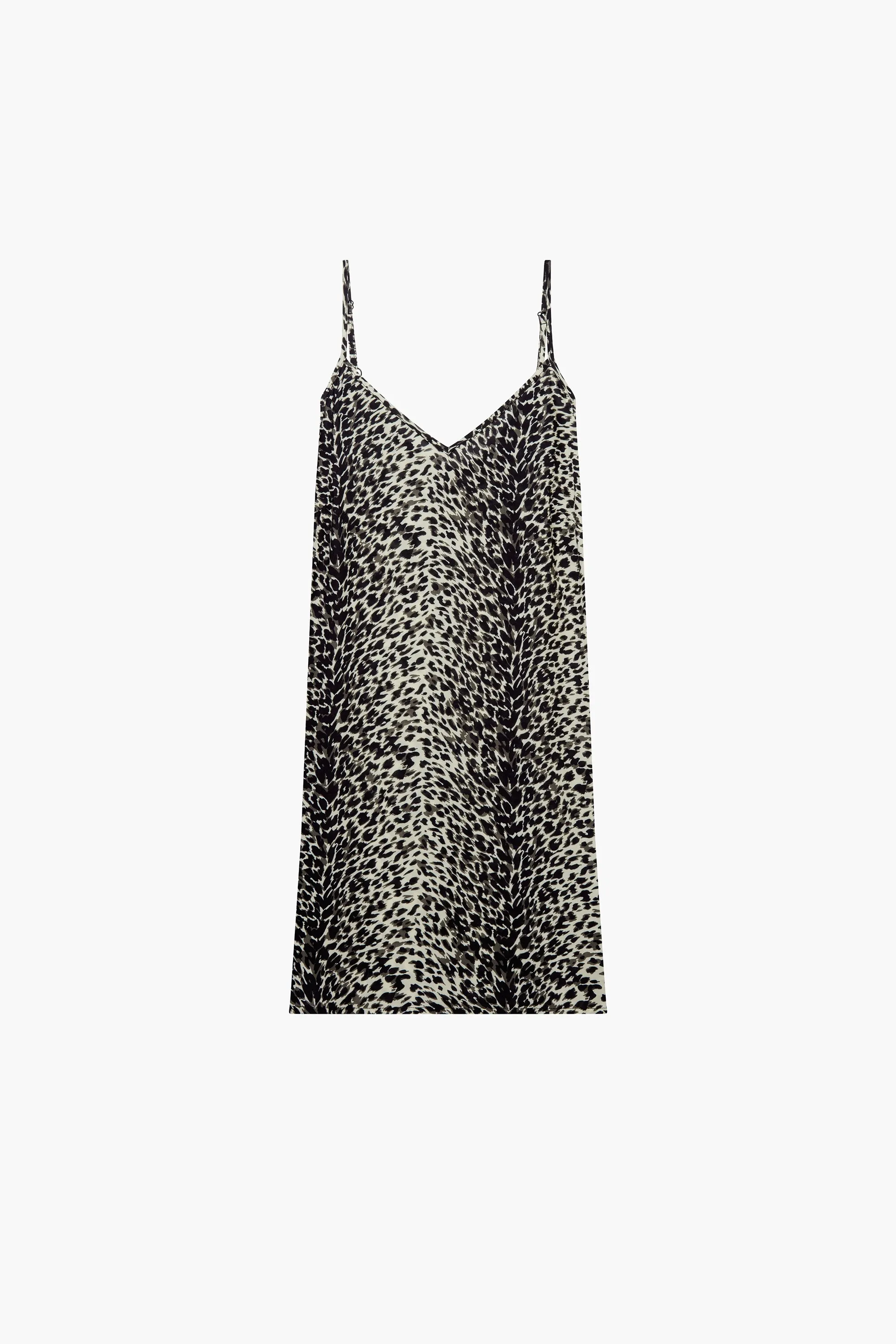 V Neck Slip Dress | Eden Leopard