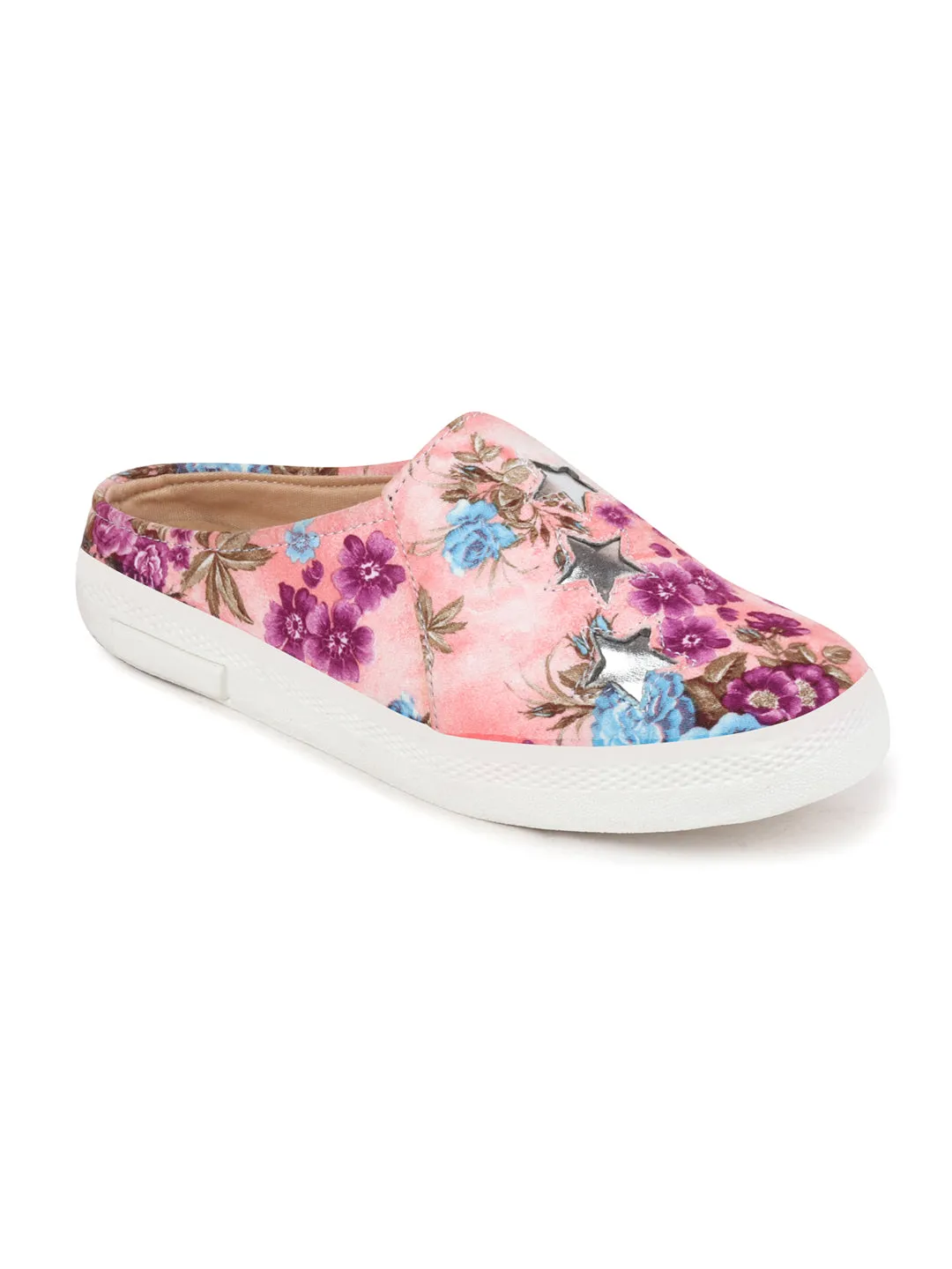 Women Pink Casual Canvas Slip-On Loafers