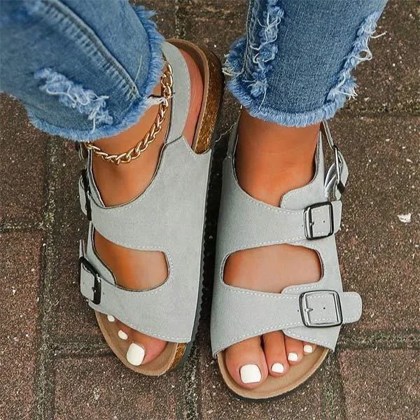 Women's Belt Buckle Casual Sandals 46993381C